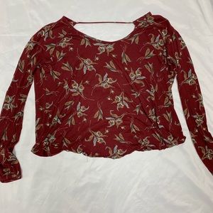 Free People floral print open back top